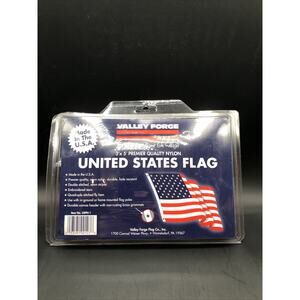 Valley Forge 3' x 5' Sewn Nylon United States USA Flag Canvas Header New